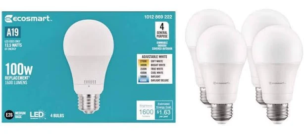 EcoSmart 40-Watt Equivalent Dimmable Filament LED Light Bulb - 6