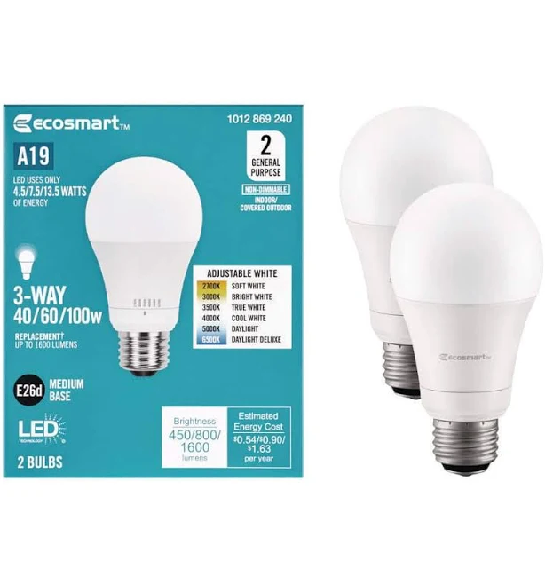 EcoSmart 60-Watt Equivalent Dimmable Clear Glass Filament LED Light Bulb (4-Pack) - 10