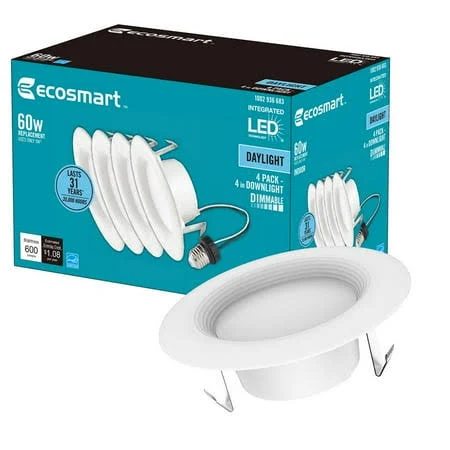 EcoSmart 60-Watt Equivalent Dimmable LED Light Bulb (4-Pack) - 7