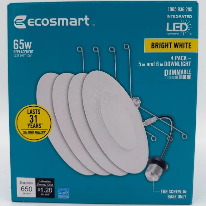 EcoSmart 60-Watt Equivalent Dimmable LED Light Bulb (4-Pack) - 10