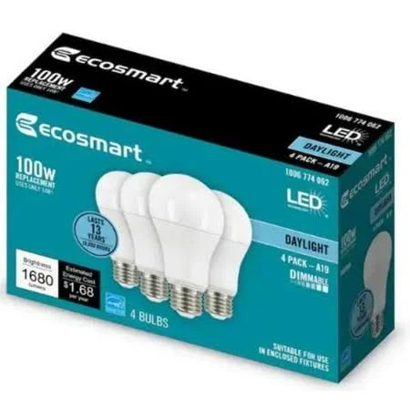 EcoSmart 60-Watt Equivalent Dimmable LED Light Bulb (4-Pack) - 9