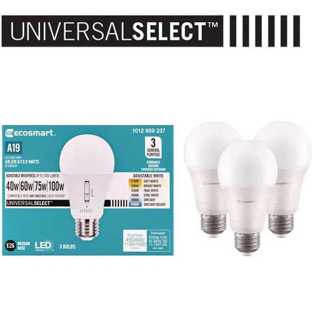 EcoSmart 60-Watt Equivalent Dimmable LED Light Bulb (4-Pack) - 8