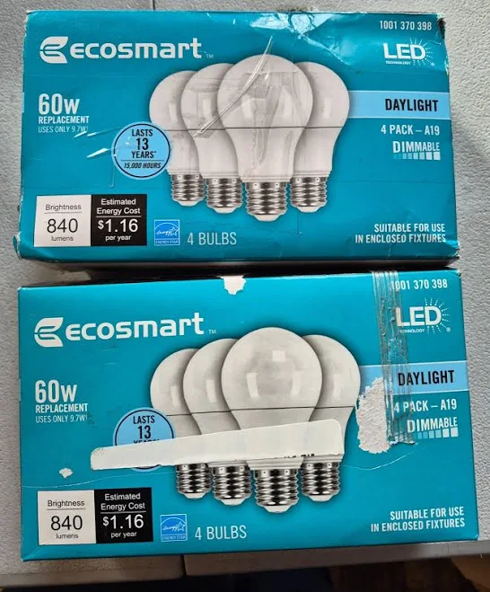 EcoSmart 60-Watt Equivalent Dimmable LED Light Bulb (4-Pack) - 8