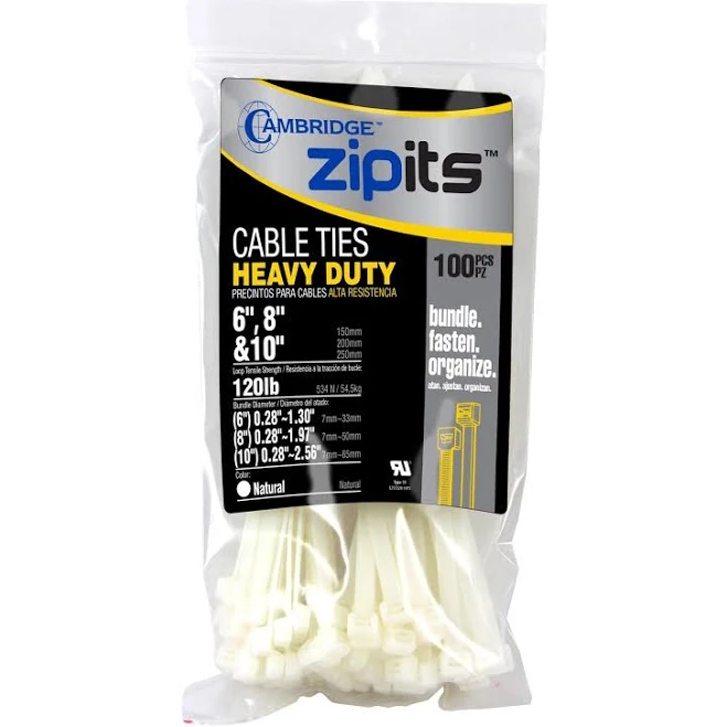 ZIP-ITS Mini & Intermediate Cable Tie Assortment - 10